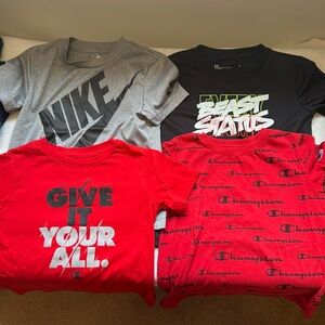 Bundle of four boys size 5 athletic shirts
